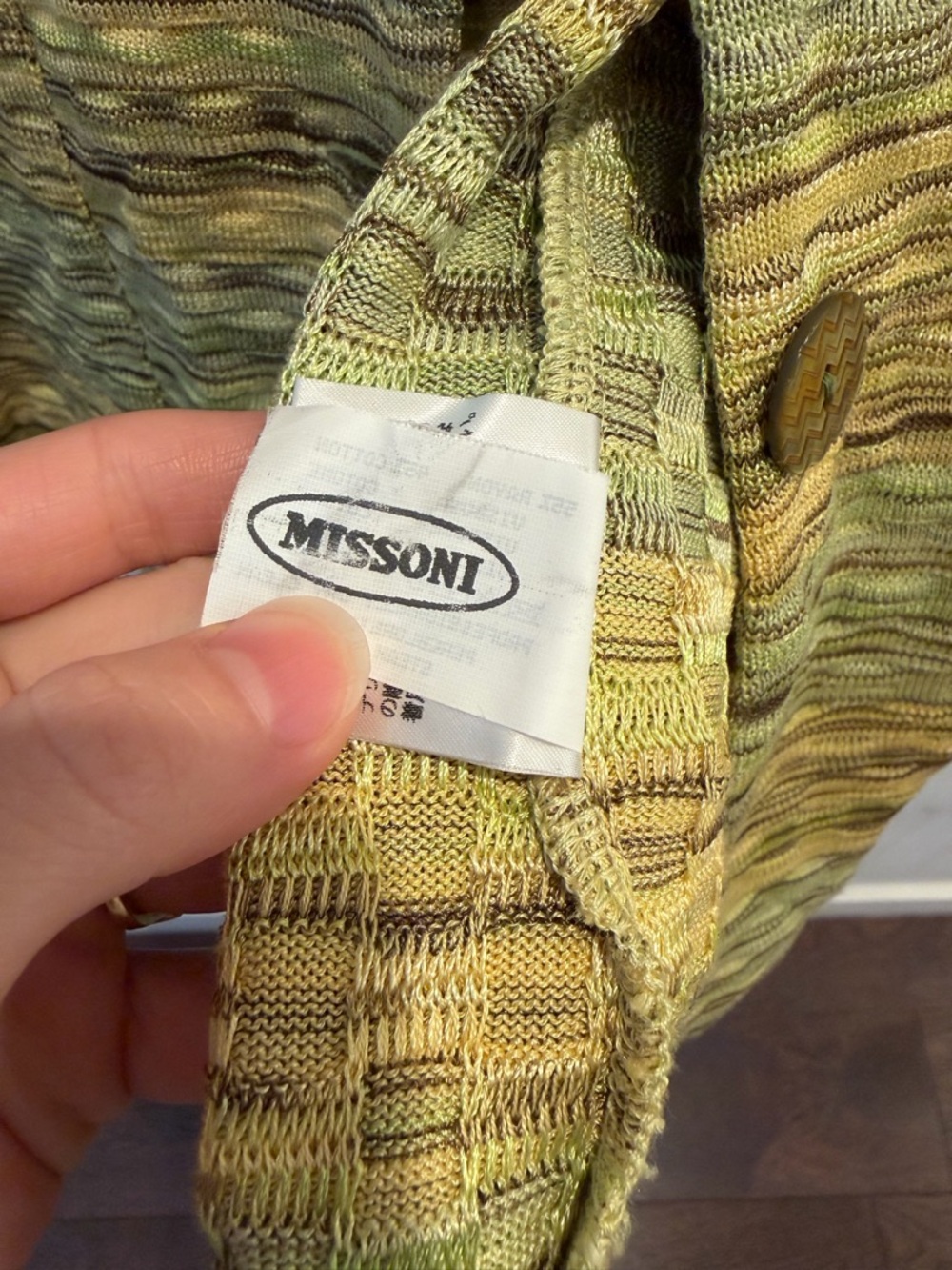 Missoni Multicolored Green-Yellow Space-Dye Knit Blazer - Picture 6 of 7